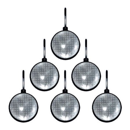 Gec Mr. Chain Snap 2in DOT Reflector, Star White, 6 Pack 84003-6